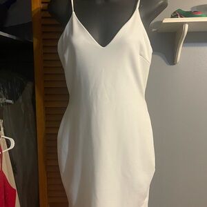 Chic White Satin Dress by Windsor